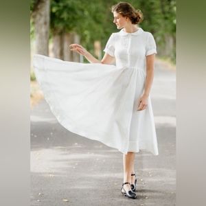 Son De Flor peasant-princess dress just a simple linen white dress